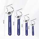 WORKPRO Adjustable Wrench Set, 6-inch, 8-inch, 10-inch, 12-inch Wide Jaw Wrenches with SAE and Metric Scales, Rubber Grip, Heat-Treated Steel for Home Repairs, Plumbing, and Garage Work