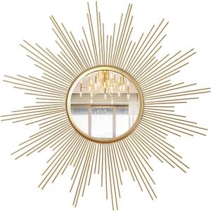 Cityelf 24'' Large Gold Sunburst Wall Mirror Boho Home Decor Round Wall Art Mirror for Living Room/Bedroom/Bathroom/Entryway