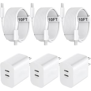 USB C Charger for iPhone 16/15 Pro Max Charger Fast Charging, 20W C Charge Block with 10FT USB C to C Cord Cable Compatible for iPhone 16 15 Pro Max/16 15 Pro/16 15 Plus/16 15 (white)