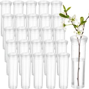 50 PCS Floral Tubes, 60ml Plant Branch Tubes, Milkweed Water Tubes for Flowers, Floral Water Tubes for Milkweed Cuttings, Butterfly Breeding Floral Tubes for Flower Arrangements