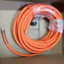 SPECILITE Garden Water Hose 50 ft x 3/4 in Heavy Duty, Flexible and Lightweight, Burst 600 psi, Kink-less Hybrid Rubber Pipe for Backyard, 3/4'' Brass Fittings, Orange