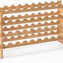 Amazon Basics Stackable Natural Bamboo Wine Rack, 36 Bottle Capacity, Easy to Assemble