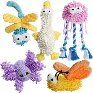 Nocciola Small Medium Large Dog Toys, Cute Soft Squeaky Crinkle Plush Stuffed Durable Pet Teething Animal Chew Toys for Small to Large Breed, Cognitive Stimuting Boredom Puppy Busy Birthdays Gifts