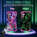 LONTECT for Galaxy A16 Case Glow in The Dark Three Layer Heavy Duty Shockproof Hard PC+Soft Silicone Rugged Full Body Protective Case for Women Girls,Purple Red