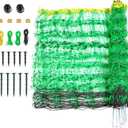 Electric Poultry Netting, 49.6" H x 164' L, Electric Chicken Fence with 14 Posts Double Spiked, Utility Portable Mesh for Chickens Sheep Hogs Goats Deer Dogs Lambs Used in Backyards Farms Ranches