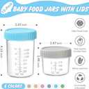 DRKIO 12 Pack Glass Baby Food Storage Containers - 4 & 8 oz Baby Food Jars with Lids Baby Food Maker Microwave Dishwasher Freezer Safe 100% Leak Proof BPA Free Reusable