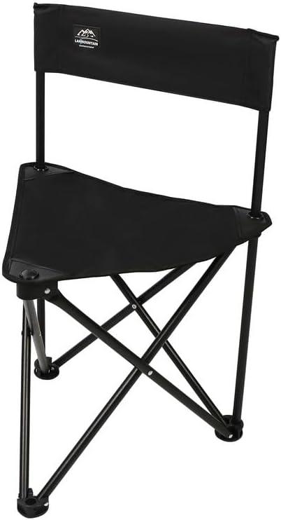 Folding Camping Tripod Stool w/Backrest,Carry Bag,Lightweight Portable Outdoor Lawn Chairs Compact for Adults Fishing,Hunting,Travel,Black