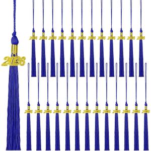 25 Pieces 2026 Graduation Tassel Bulk,Graduation Cap Tassels Decoration with 2026 Year Gold Date Charms,Grad Gifts for 2026 Year Grad Ceremonies Souvenir Class of 2026 for Grad Cap (Blue)