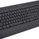 Logitech Signature K650 Comfort Full-Size Wireless Keyboard with Wrist Rest, BLE Bluetooth or Logi Bolt USB Receiver, Deep-Cushioned Keys, Numpad, Compatible with Most OS/PC/Window/Mac - Graphite