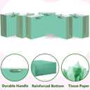 qiqee 24pcs Bean Green Gift Bags with Tissue Paper for Wedding, Birthday, Party Supplies-7.9"x4.3"x9.6" Medium Size Cardboard Gift Bags24pcs Bags + Tissue Paper