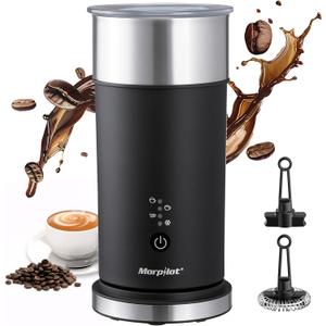 Electric Milk Frother and Steamer, 8.12oz/240ml 4 in 1 Milk Steamer Frother for Latte Cappuccino, Can Froth Both Hot and Cold Milk, Enjoy Perfect Milk Froth in 2 Min