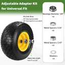 2 Pcs 15x6.00-6 Flat Free Lawn Mower Tire and Wheel, with 3" Centered Hub and 3/4" & 5/8" Bearings, 15x6-6nhs Solid Tire, Compatible with John Deere Riding Mower and Lawn Tractor Front Tires