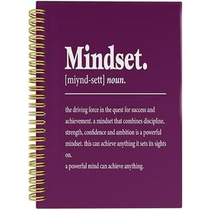 Knibeo Mindset Inspirational Notebooks Journal - Anti Anxiety Notebook, 5.5×8.3 Inch Inspirational Spiral Bound Notebook with 164 Pages, College School Supplies(Violet), Set of 2