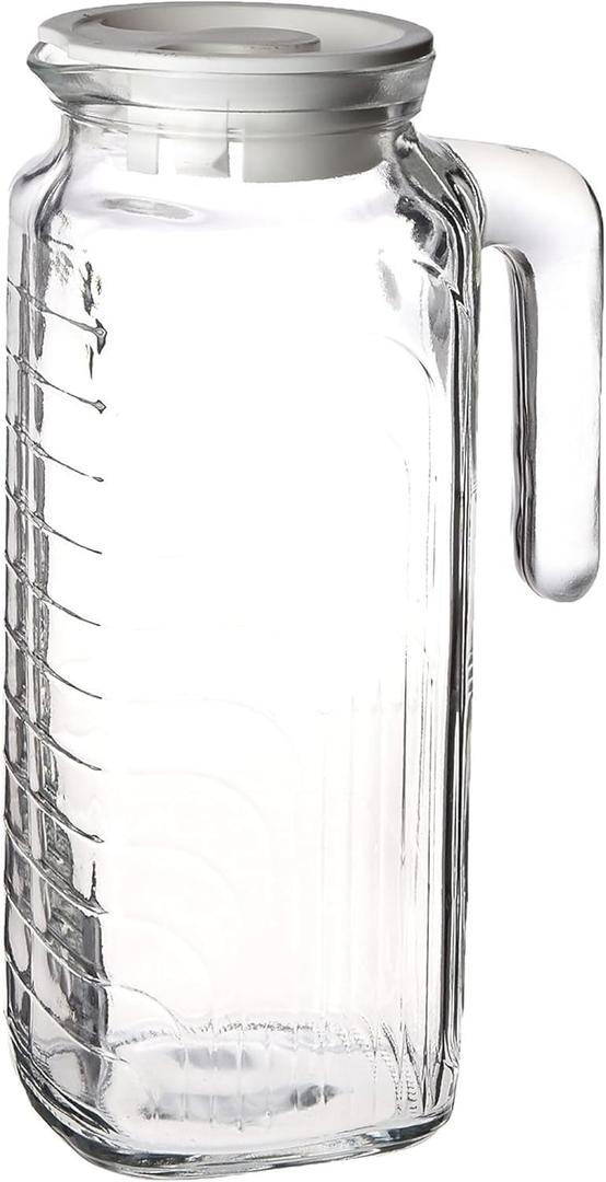 Bormioli Rocco Gelo Jug with White Lid, 41-Ounce