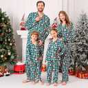 ANGELGGH Family Christmas PJs Matching Sets Long Sleeve Festival Party Pajamas Holiday Warm Sleepwear Couples Button Loungewear (Women, L, Green Canes Santa)