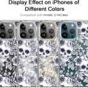 bicol for iPhone 12 Pro Max Case with Screen Protector and Camera Lens Protector - Fashionable Flower Floral Designs for Women Girls - Shockproof Acrylic Clear Phone Cover 6.7" - Elegant Skulls