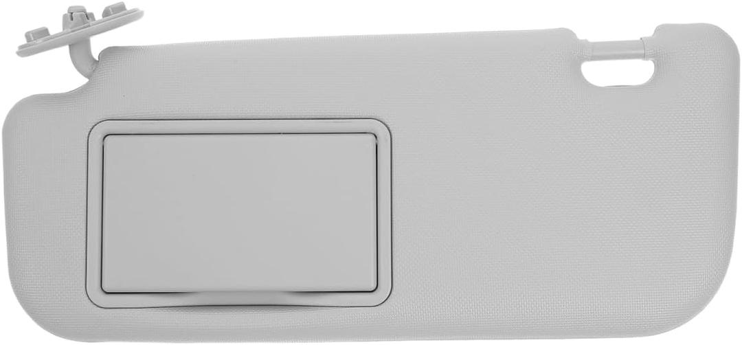 Grey Car Sun Visor Makeup Mirror Replacement for Driver Side Abs PVC Material 14.4 X 6.5 Inches Vehicle Interior Sunshade with Vanity Mirror