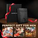 Trifold Wallet for Men - Real Leather Wallet with ID Window, RFID Protection, Coin Pocket & Card Slots - Premium Leather Wallet for Men (Carbon Fiber, Black)