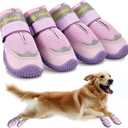 Dog Shoes for Large Dogs, Medium Dog Boots & Paw Protectors for Winter Snow, Breathable Dog Booties for Hot Pavement, Hardwood Floors Purple Size 8 (#8(width 2.75 inch) for 74-91 lbs)
