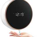 Automatic Soap Dispenser Liquid Bathroom: Wall Mount Rechargeable Touchless Adjustable Auto Smart Electric Plastic White Soap Dispenser with Clock - Kitchen - Hand Dish Lotion Couple Kids