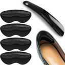 Heel Grips for Womens Shoes, Heel Pads for Shoes Too Big, Inserts for Prevent Slipping and Rubbing Blister, Gel Heel Protectors (with Shoe Horn)