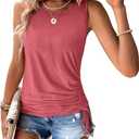 Womens Tank Tops 2 Pack Summer Tops Crew Neck Trendy Sleeveless Tops Cute Loose Fit Workout Casual Outfits 2026, Large