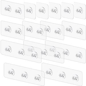 vivinin 15 Pack Shower Caddy Adhesive Replacement, Shower Shelf Adhesive No Drilling, Adhesive Hooks for Showe Caddy, Soap Holder, and Kitchen Racks (White)