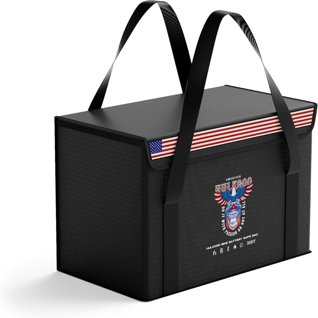 12V 100Ah LiFePO4 Lithium Battery Fireproof Safe Bag Large Capacity Explosion-Proof Container LiPO Guard Protective Case Waterproof Storage Box(14 * 9.5 * 7.8inch)