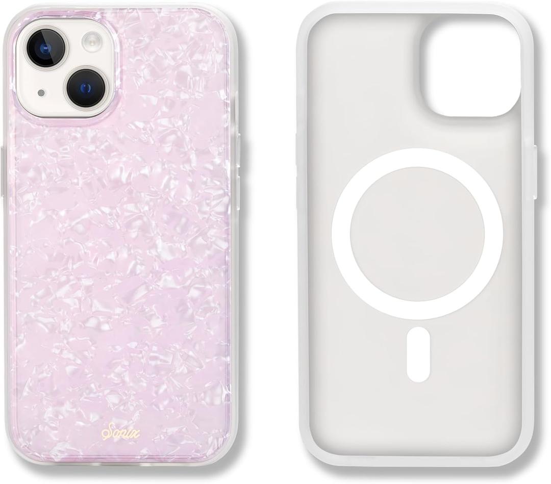 Sonix Case for iPhone 15, 14, 13 | Compatible with MagSafe | 10ft Drop Tested | Pink Pearl Tort