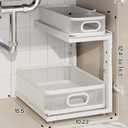 2 Pack Under Sink Organizer With Next-Gen Ball-Bearing Slides,2-Tier Precision Mesh Pull Out Cabinet Drawers Storage for Bathroom&Kitchen,Height Adjustable Shelf,Rust-resistant-Patent Pending