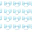 20Pcs Baby Girl Toddlers Hair Bows, Mini Elastic Hair Ties Accessories Bow Ponytail Holder Rubber Hair Bands for Girls Kids Teens (Light Blue, One Size)