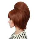 Retro Wig 50s 60s 70s Wig with Bangs for Women Synthetic Hair for Halloween Costume Party(Brown)