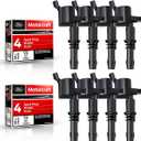 MAS Set of 8 Straight boot Ignition Coil Pack DG511& 8 Motorcraft Platinum Spark Plugs SP515 SP546 Compatible with Ford Expedition F150 F250 Super Duty Lincoln 3L3E12A366CA C1541 FD508 UF537