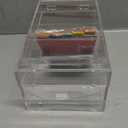 Index Card Holder Clear Acrylic Card Organizer 50 Pcs Divider Sheets for Desk File Note Holders, 4 Compartments Holds 600 Cards(3 x 5 Inch)