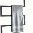 Heated Towel Warmer Rack for Bathroom, Electric Heated Towel Rack with 2/4H Timer, Stainless Steel Towel Rail Wall Mounted Waterproof Towel Heater, Sliver,Hardwired (Black)