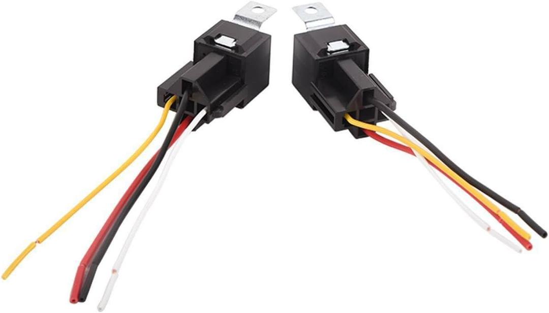 FOLIAGE 2 Pcs  Automotive Relay with Wires & Harness Socket Set 12V 30/40 Amp 4-Pin