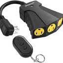 DEWENWILS Outdoor Remote Control Outlet, Wireless Remote Outlet Power Switch, Weatherproof 15 A Heavy Duty Electrical Plug, 3 Grounded Outlets for String Lights, 100Ft Range, UL Listed