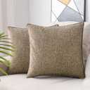 HPUK Pack of 2 Tan Throw Pillow Covers, 18x18 inch Accent Throw Pillows for Living Room, Bedroom, Dorm, Decorative Tan Pillow Covers for Couch, Sofa, Light Brown