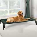Elevated Pet Bed, Raised Outdoor Dog Bed for Extra Large Sized Dog, Portable Cooling Pet Cot with Breathable & Washable Mesh, Indoor & Outdoor Pet Hammock with Skid-Resistant Feet. (XL(48.80"x35.80"x8.00), Green)