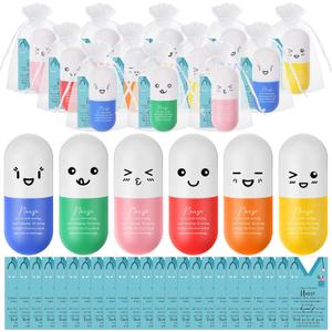 Shappy 24 Set Vitamin Pill Heart Stress Balls Relief Stress 2026 CNA Week Nurse Gift Motivational Squeeze Foam Balls Anger Management Toys with Card Graduation Thank You Appreciation (Vivid Pill)
