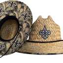 NFL Team Logo Americana Floral Lifeguard Beach Straw Sun Hat (One Size)