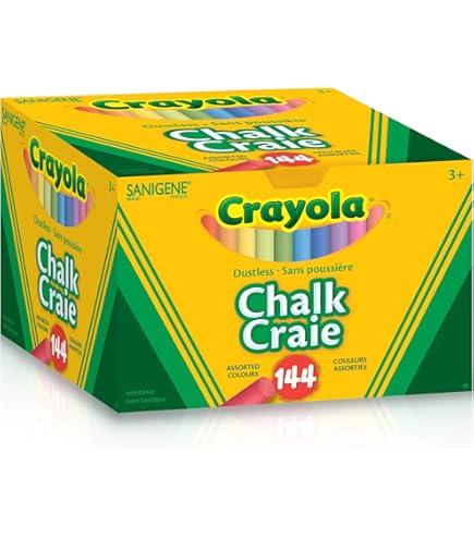 Crayola Colorful Drawing Chalk - 144 Colored Chalk Sticks