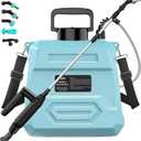 Battery Powered Garden Sprayer 2 Gallon, 7.4V Powerful Electric Pump Sprayer, Weed Sprayer with USB Rechargeable Handle, 5 Mist Nozzles, Retractable Wand, Adjustable Strap for Lawn, Garden, Yard