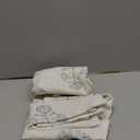 jinchan Linen Kitchen Curtains 36 Inch Floral Tier Curtains Farmhouse Cottage Core Flax Cafe Rod Pocket Country Small Window Drapes for Laundry Room Bathroom RV 2 Panels Blue on Beige