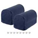 uxcell Stretch Armrest Covers Armchair Anti-Slip for Chairs Sofas Couch Arm Covers Recliner Sofa Navy Blue 2 Pcs