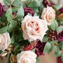 Ling's moment 2PCS Artificial Floral Swags Centerpieces Burgundy Wedding Flower Greenery Arrangements for Sweetheart/Head Table Decor Wedding Car Wall Window Arch Home Garden Decor Blush Marsala