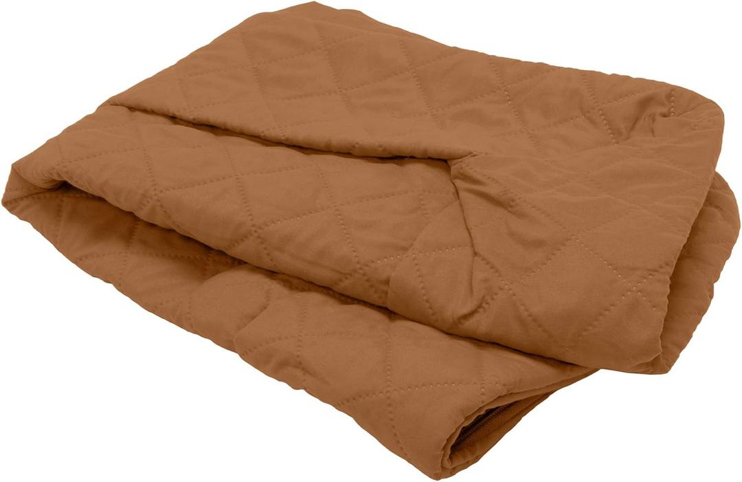 Furhaven Replacement Dog Bed Cover Quilted Sofa-Style, Machine Washable - Toasted Brown, Jumbo (X-Large) (40.0"L x 32.0"W x 0.3"Th)