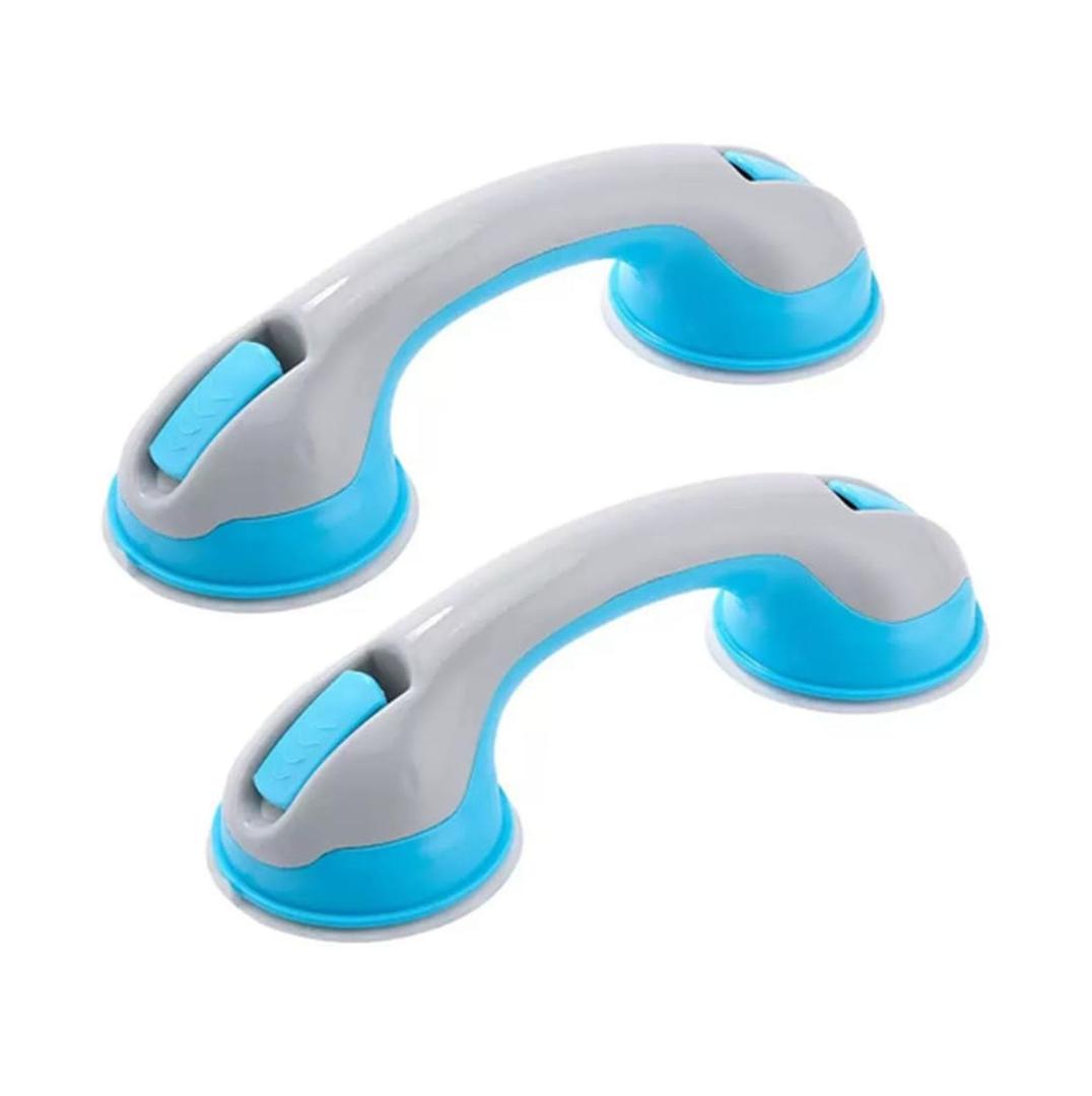 2Pcs Suction Grab Bars for Shower, Safety Handle Support for Bathroom (2, Green, 12in)