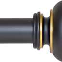 Ivilon Drapery Window Curtain Rod - Knob Design, 1 Inch Rod, 28 to 48 Inch. Antique Black