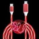 USB C to USB C Cable 3A Light Up C to C Cable LED C to Type C Fast Charging Cord for Samsung Galaxy S23 S22 S21 S20 Ultra, i-Phone 15 Pro Max Plus, iPad mini Pro Air(3.3FT,Red)